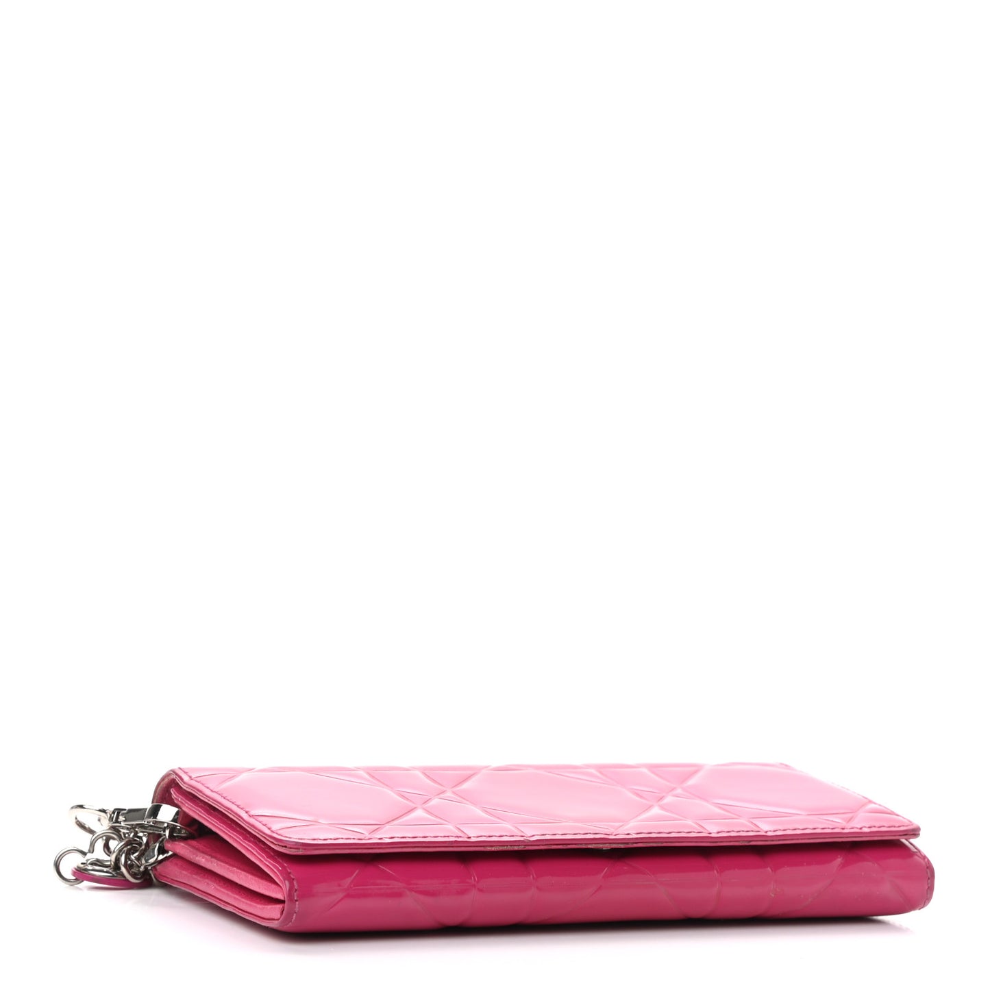 Patent Cannage Lady Dior Rendezvous Wallet On Chain Fuchsia