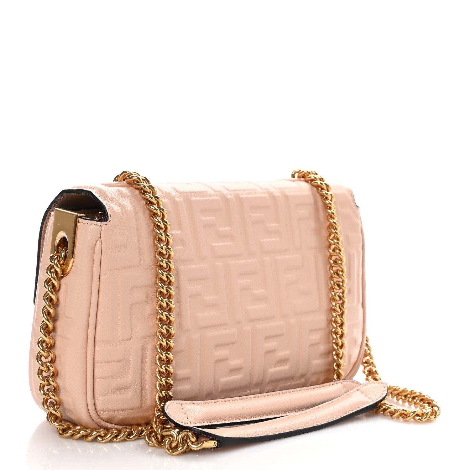 Fendi Nappa Small FF Embossed Midi Chain Baguette Light Rose 3 of 8