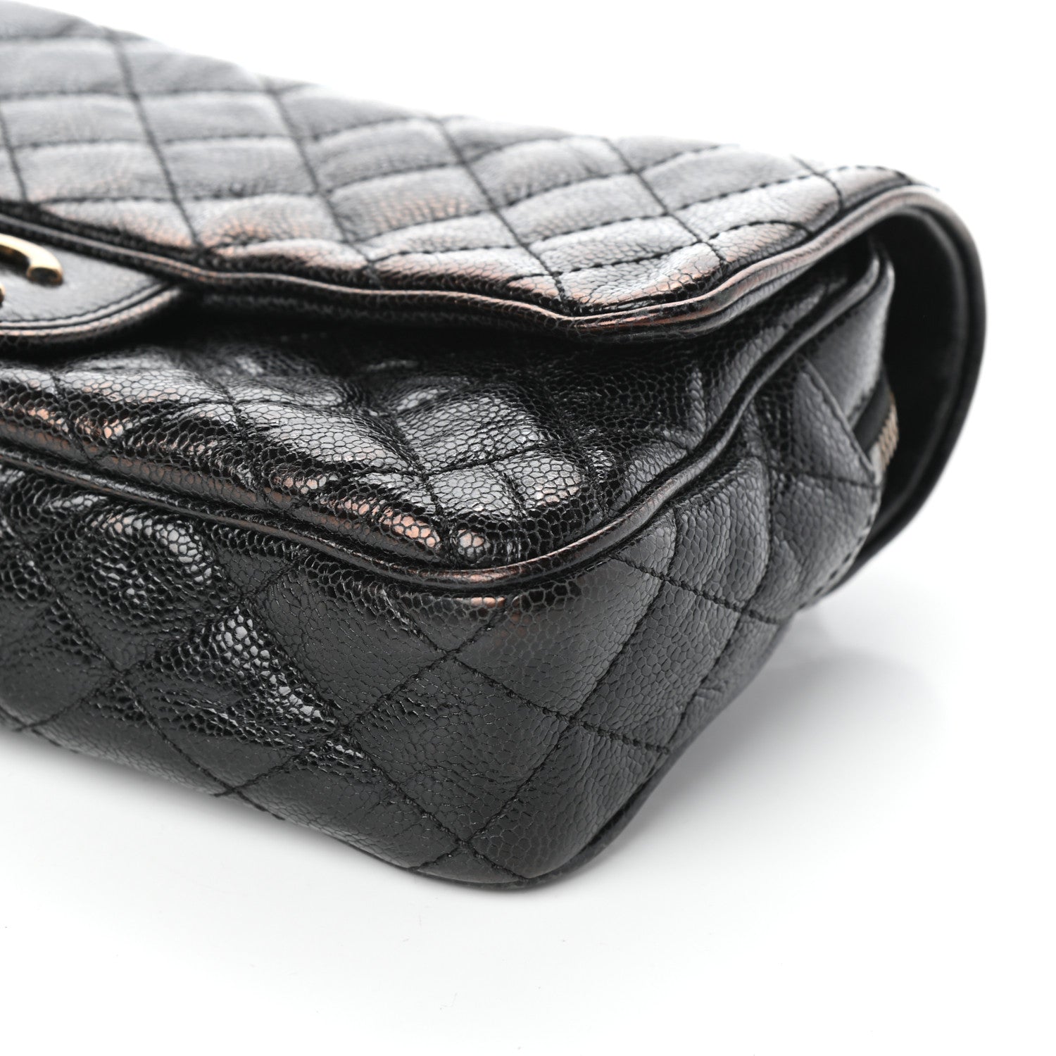 Chanel Crumpled Grained Calfskin Quilted Small Shiva Flap Black 10 of 10