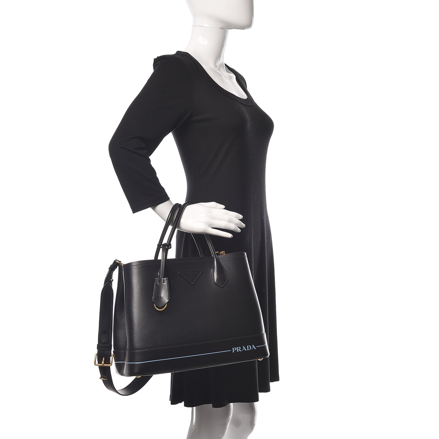 City Calfskin Cuir Medium Mirage Double Bag Black
