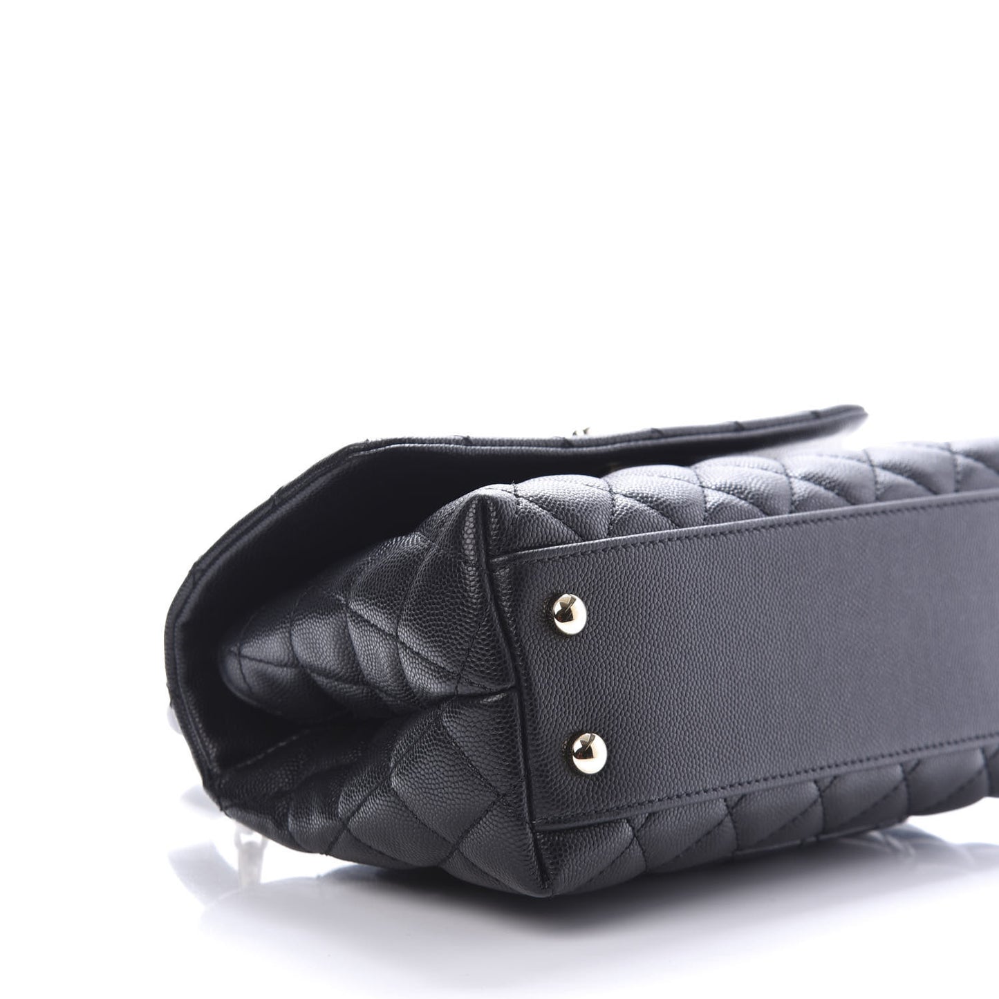 Caviar Quilted Mini Coco Handle Flap Black
