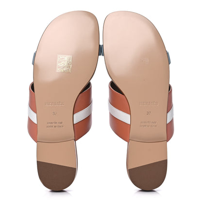 Hermes Calfskin Avenue Sandals 37 Rose Bubinga 5 of 9
