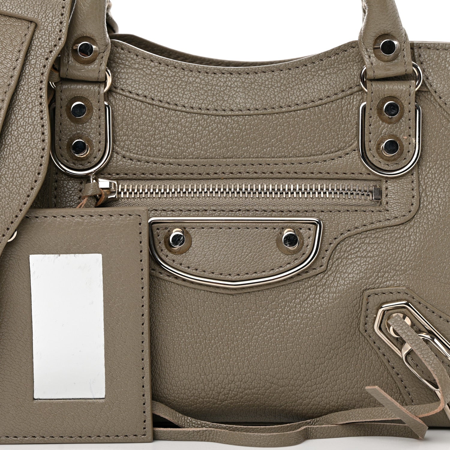 Balenciaga Chevre Silver Metallic Edge Hardware Mini City Gris Taupe 8 of 15
