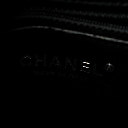 Chanel Caviar Lizard Quilted Medium Coco Handle Flap Black Khaki 6 of 14