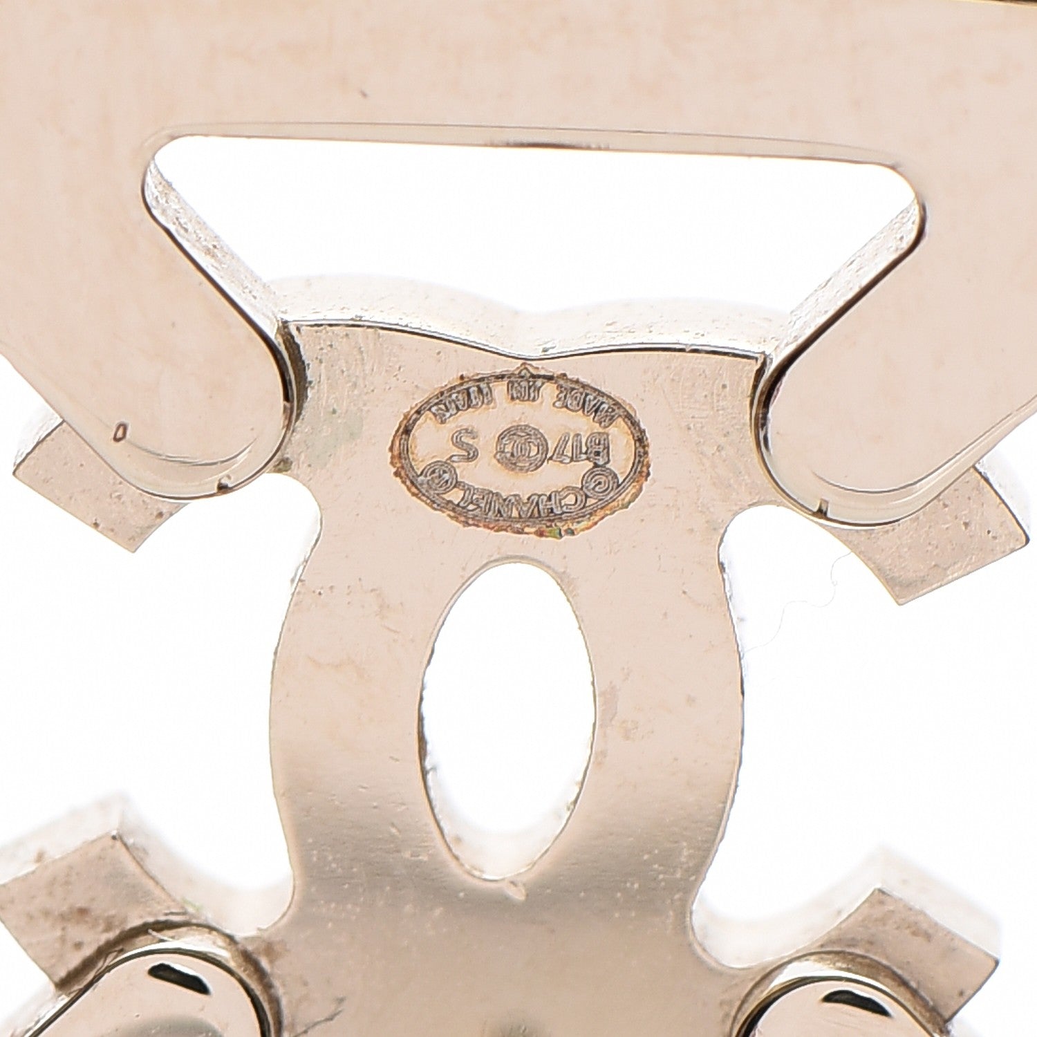 Chanel Crystal CC Earrings Pink Light Gold 4 of 5