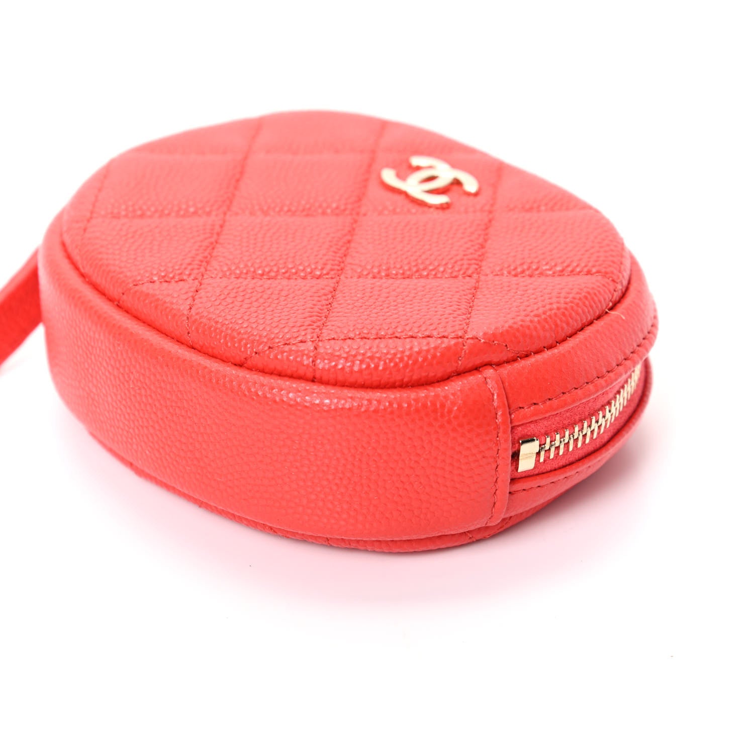 Chanel Caviar Quilted Zip Around Classic Coin Purse Red 9 of 10