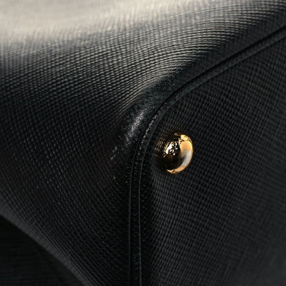Prada Saffiano Cuir Medium Double Bag Black Fuoco 5 of 25