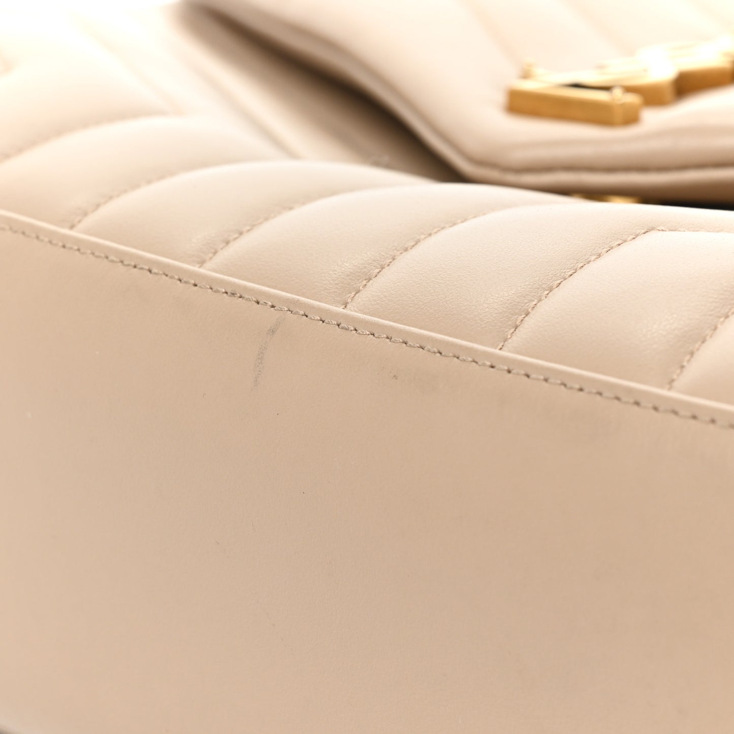 Calfskin Y Quilted Monogram Medium Loulou Chain Satchel Dark Beige