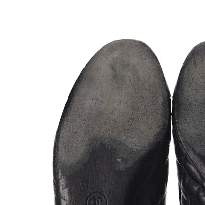 Chanel Aged Calfskin Quilted CC Cap Toe Ballerina Flats 37.5 Black 9 of 12
