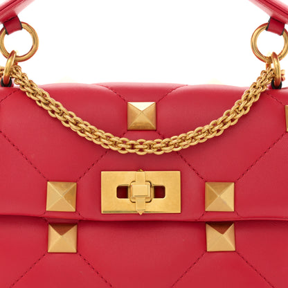Valentino Garavani Nappa Medium Roman Stud Shoulder Bag Rouge Pur 7 of 9