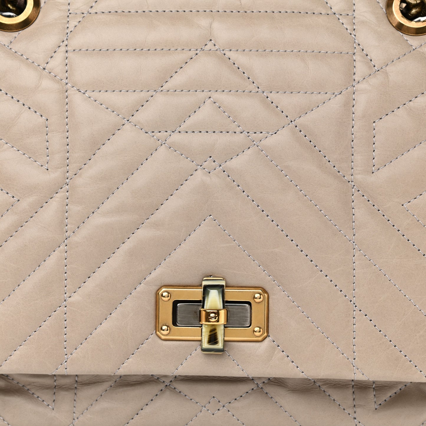 Calfskin Quilted Medium Happy Shoulder Bag Grey