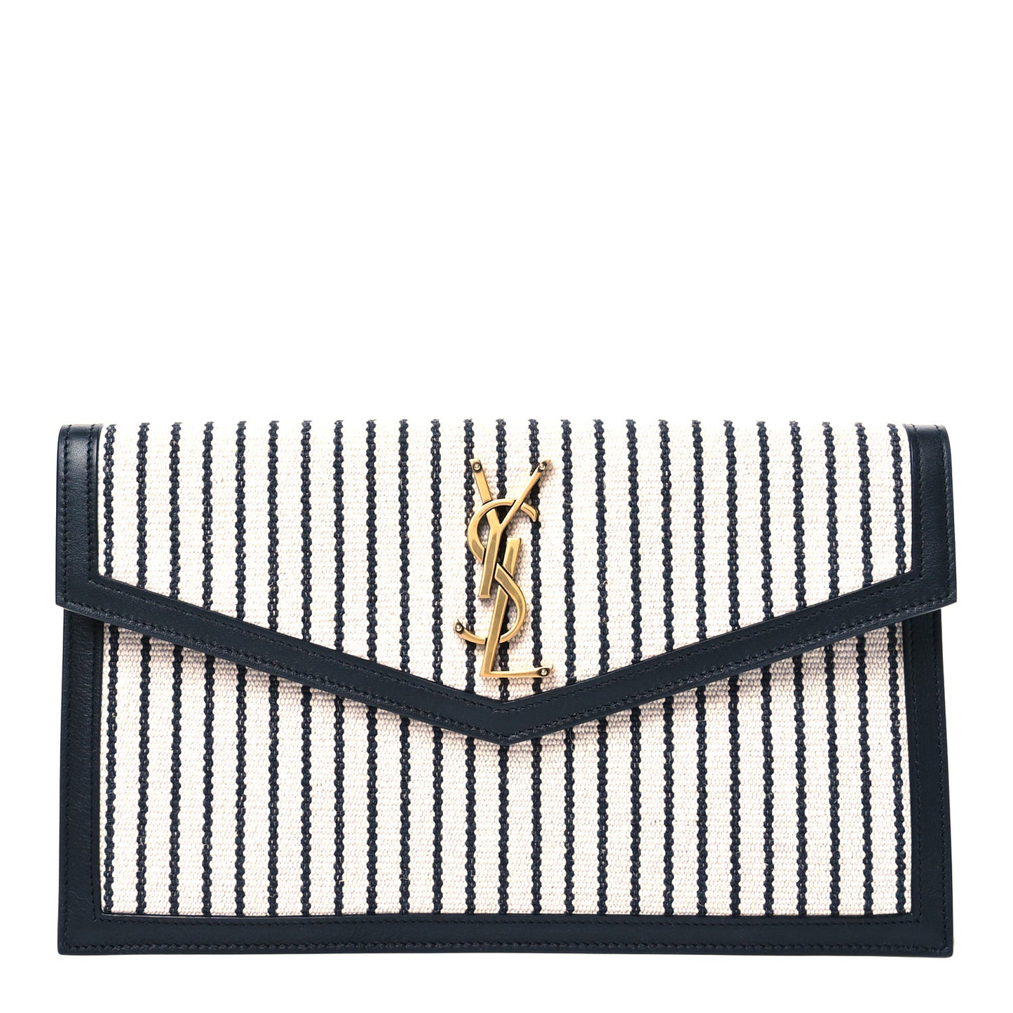 Canvas Striped Uptown Pouch Beige Black