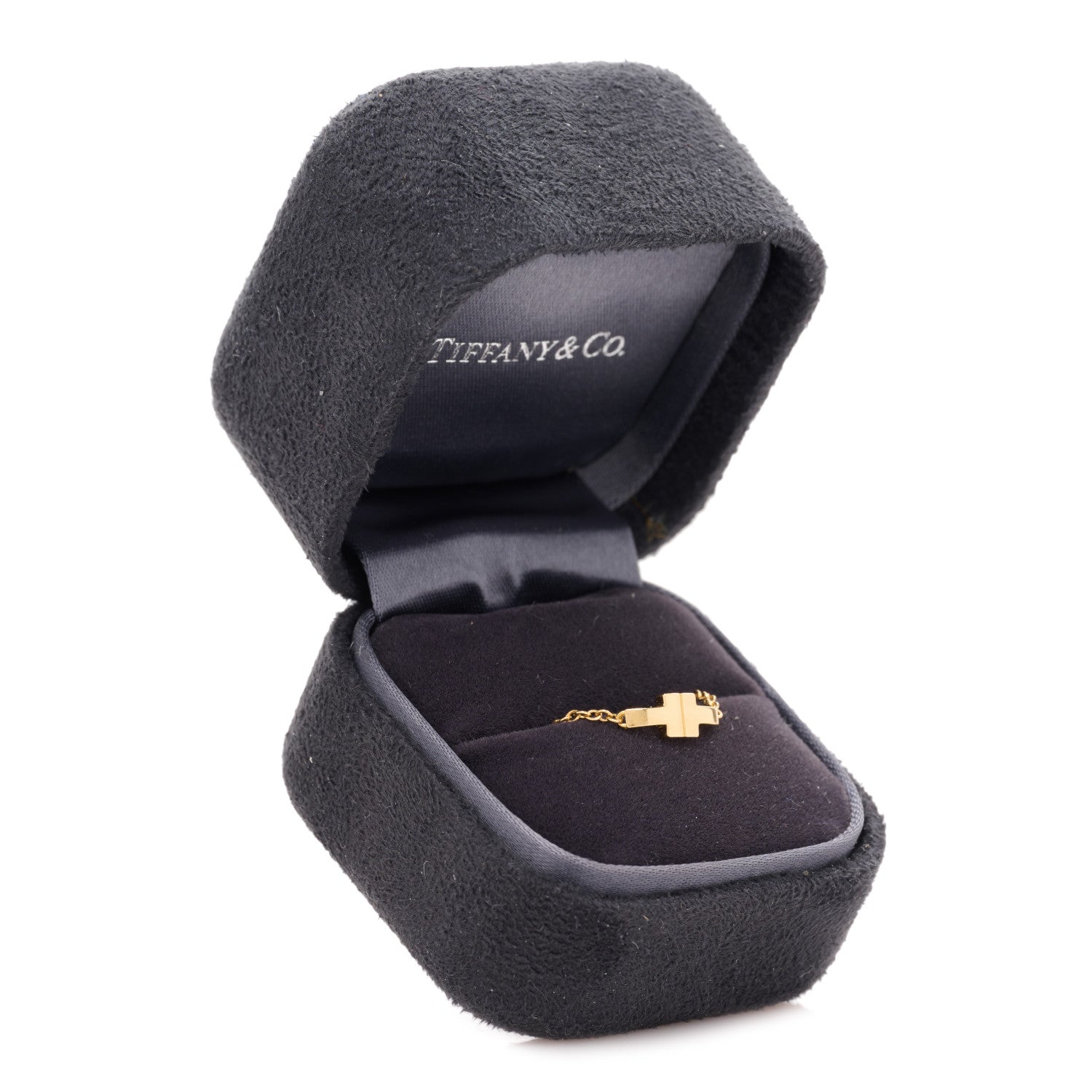 Tiffany 18K Yellow Gold T Chain Ring 55 7.25 5 of 5