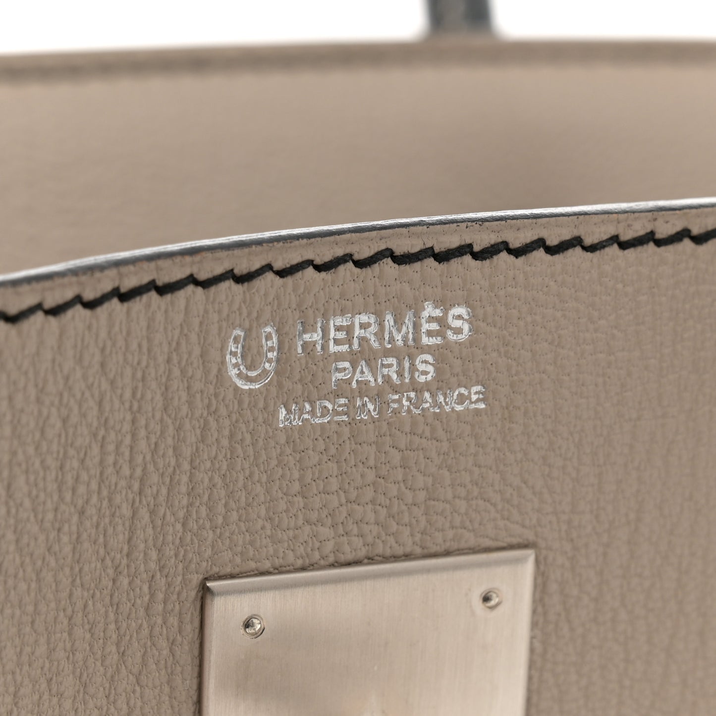 Chevre Mysore Horseshoe Birkin 30 Gris Tourterelle Black