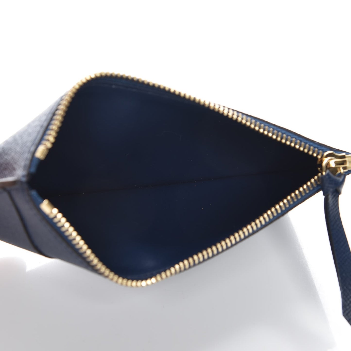 Calfskin Jeanne Wallet Zippered Insert Dark Blue