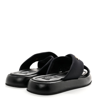 Chanel Fabric CC Mules Sandals 41 Black 4 of 8