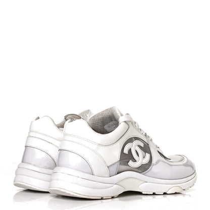 Chanel Calfskin Patent Transparent Womens CC Sneakers 38.5 White 8 of 18