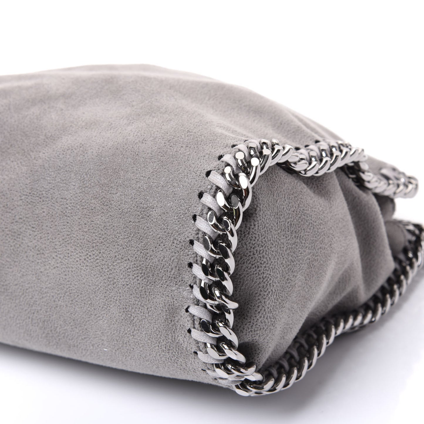 Shaggy Deer Mini Falabella Fold Over Tote Light Grey