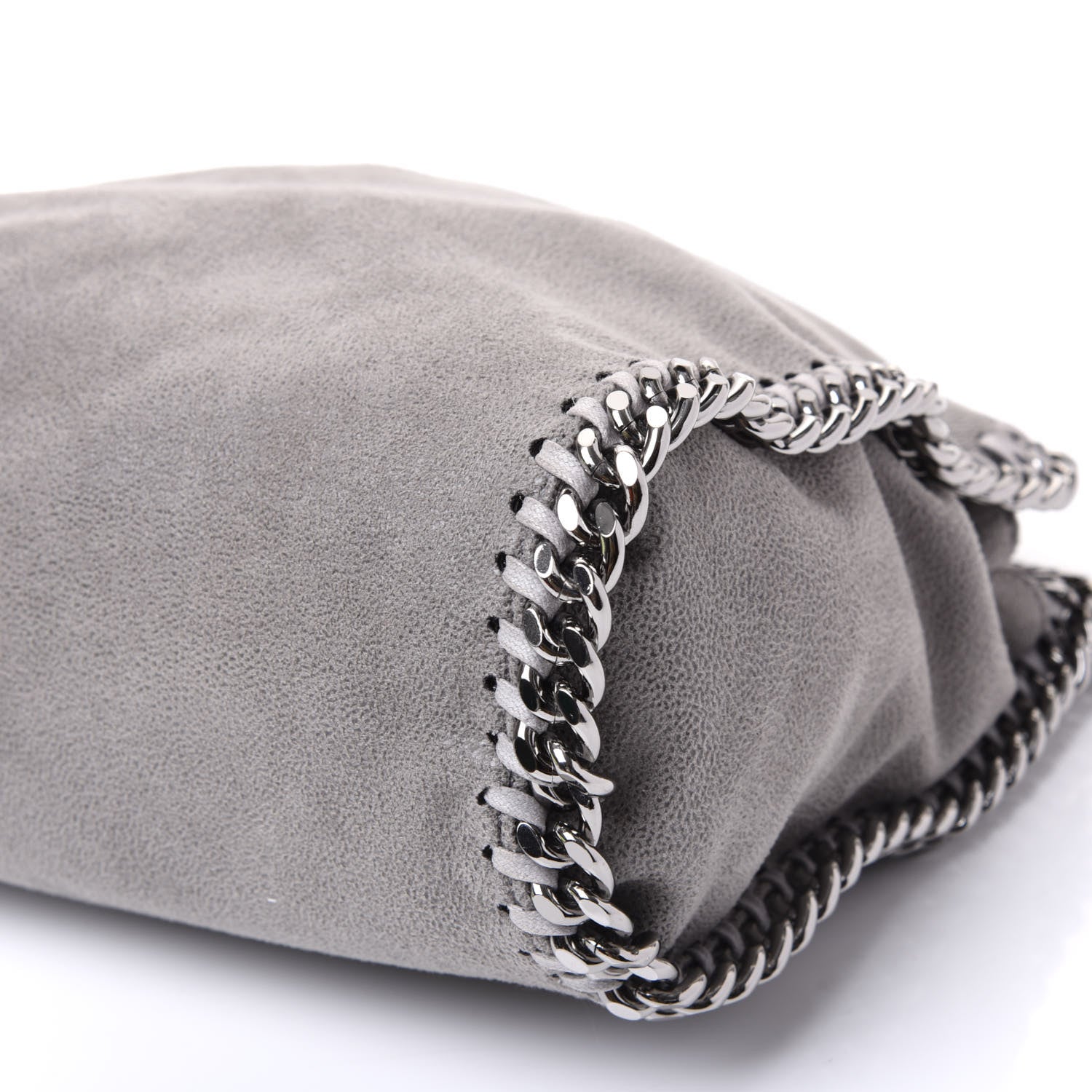 Stella McCartney Shaggy Deer Mini Falabella Fold Over Tote Light Grey 6 of 9