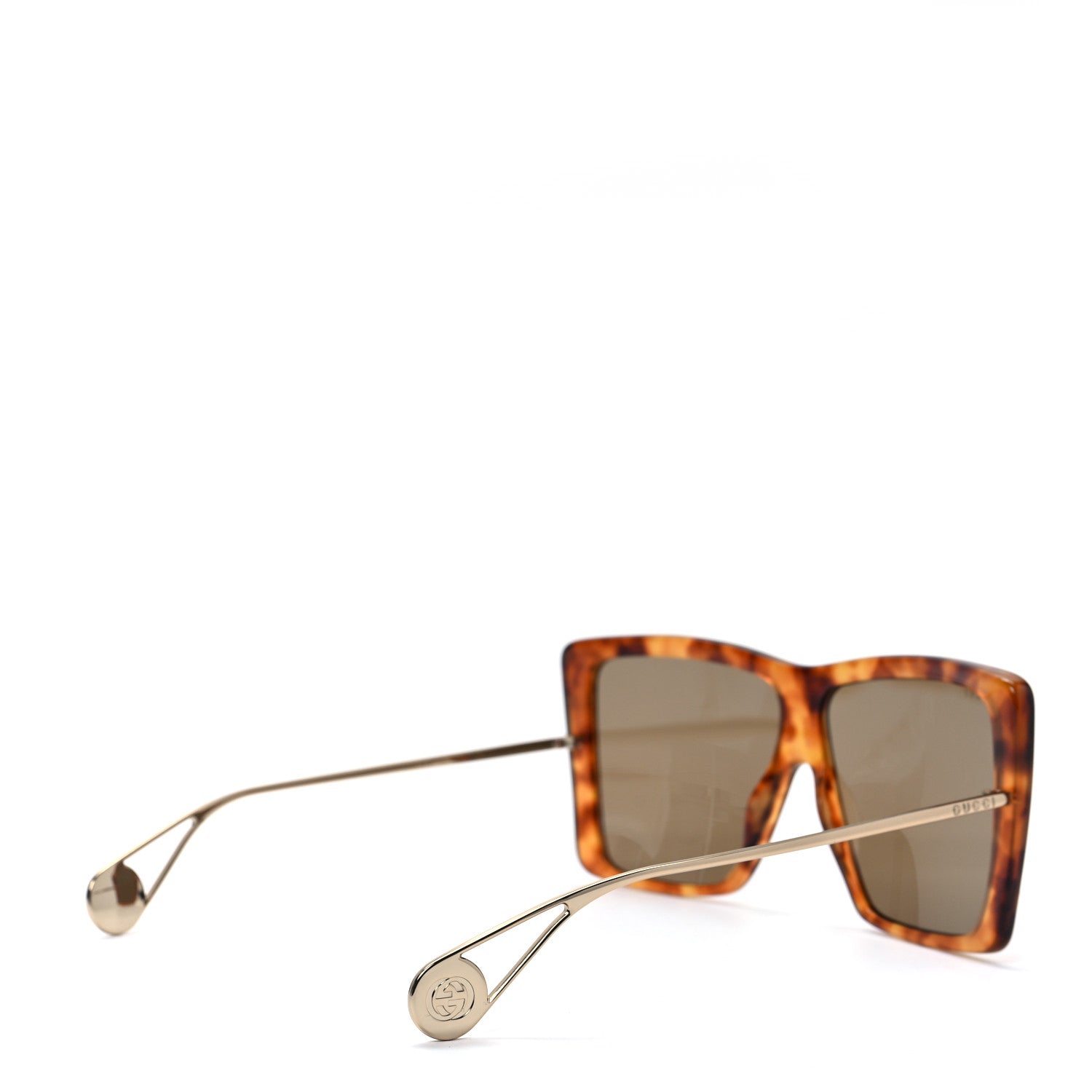 Gucci Acetate Oversize Square Frame GG0434S Sunglasses Havana Yellow 4 of 7