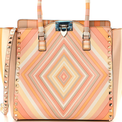 Valentino Garavani Vitello Native Couture 1975 Rockstud Double Handle Tote Mandarin Sorbet 7 of 9