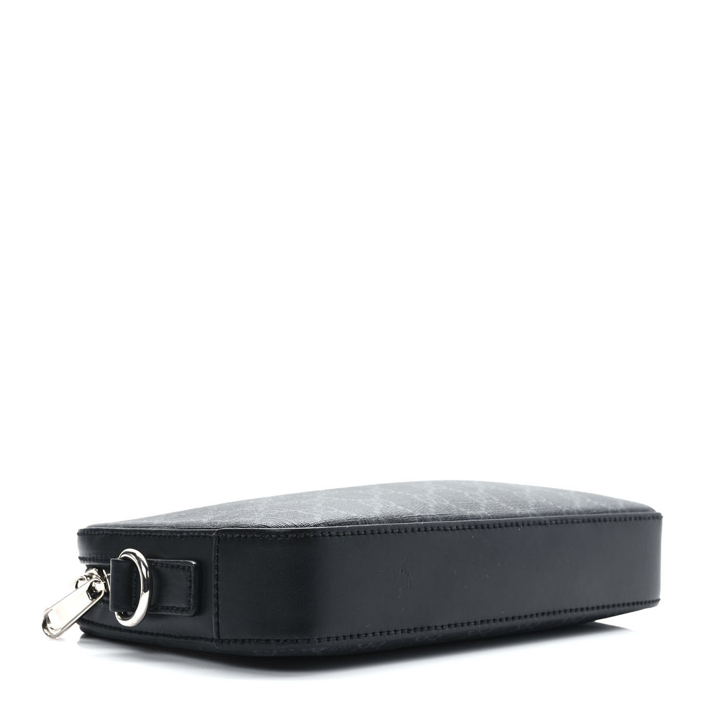 GG Supreme Monogram Appia Calfskin Web Wristlet Black