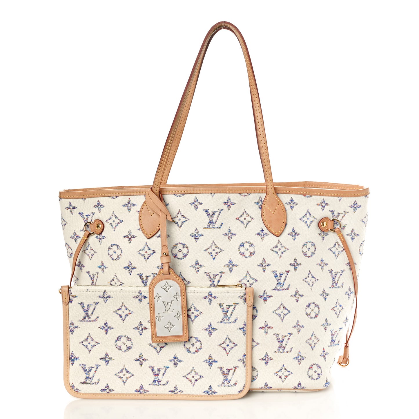 Monogram Jacquard Neverfull MM Multicolor Beige
