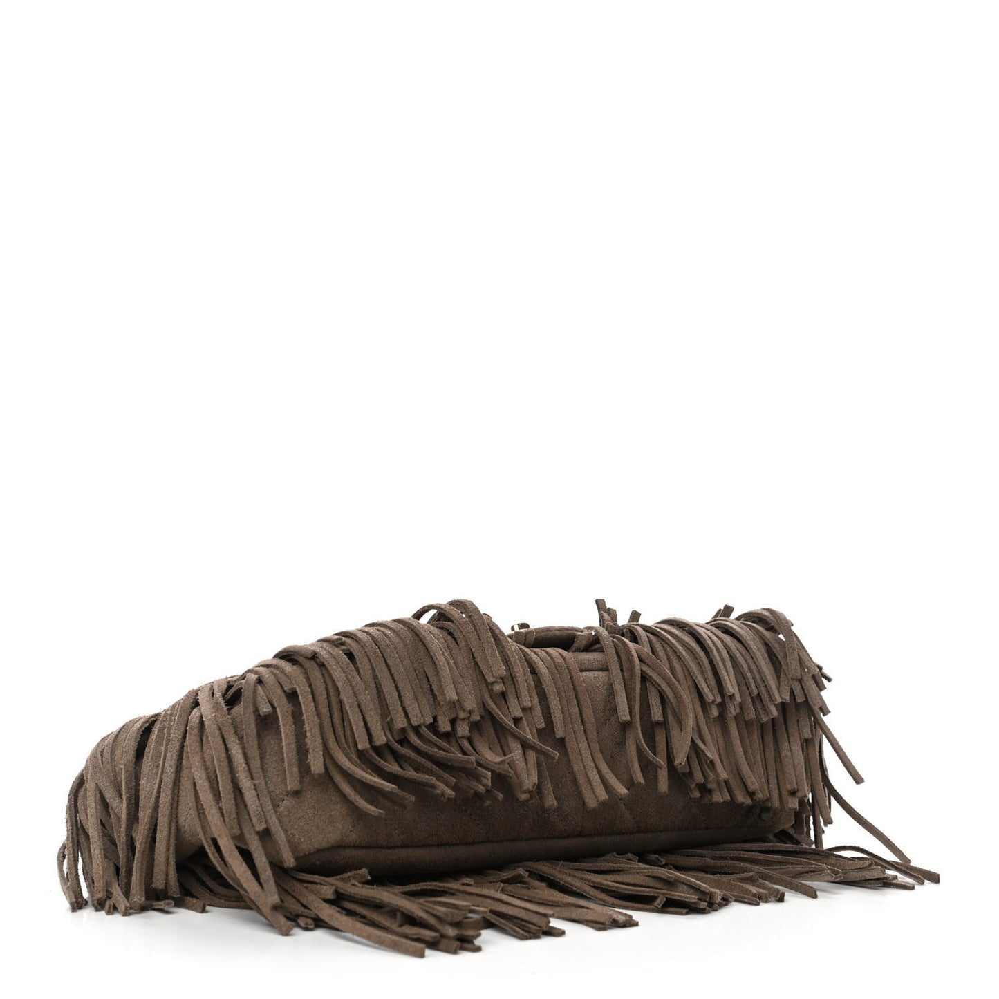 Metallic Calfskin Quilted Large Into The Fringe Flap Brown
