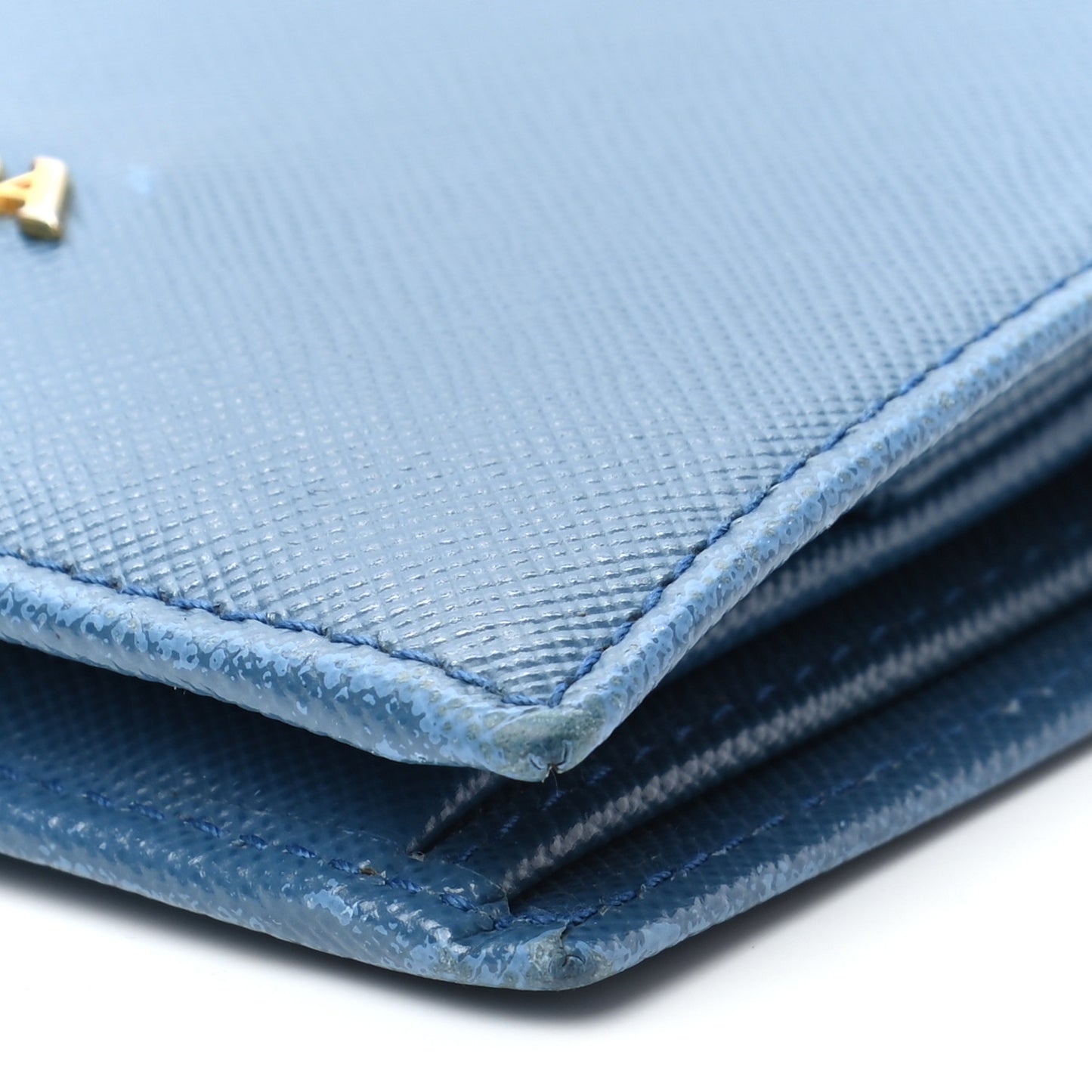 Saffiano Metal Compact Snap Bi-Fold Wallet Cobalto