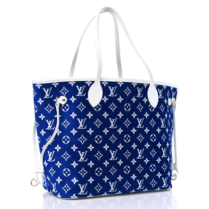 Louis Vuitton Jacquard Velvet Monogram LV Match Neverfull MM Bleu 2 of 7