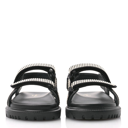 Christian Dior Lambskin Pearl Dioract 10mm Sandals 35 Black 3 of 8