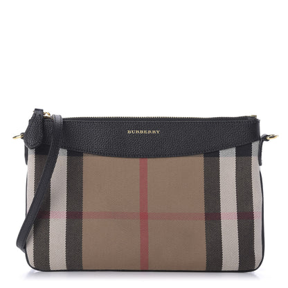 Burberry House Check Derby Peyton Crossbody Clutch Bag Black 1 of 8