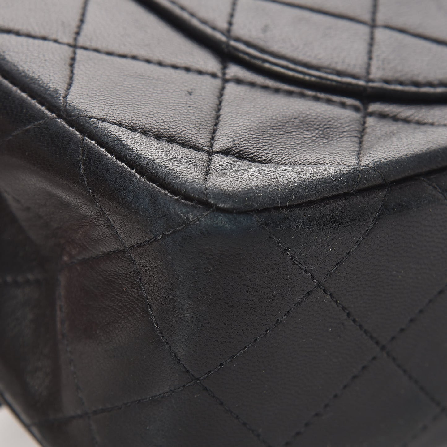 Lambskin Quilted Small Double Flap Black