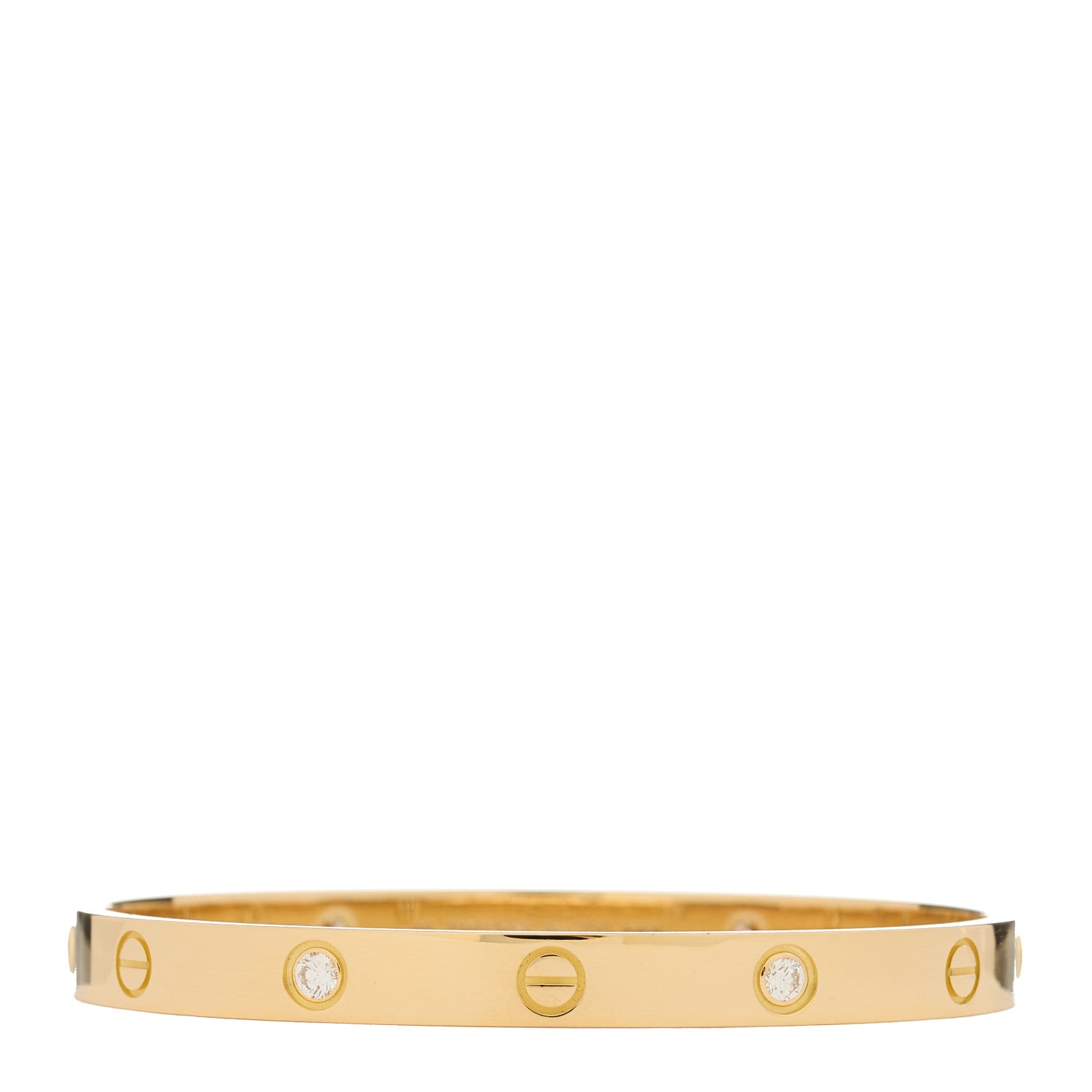 Cartier 18K Yellow Gold 4 Diamond LOVE Bracelet 18 1 of 7