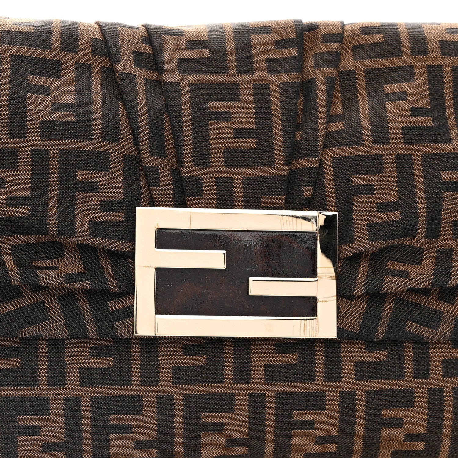 Fendi Zucca Patent Large Mia Shoulder Flap Tobacco 8 of 10