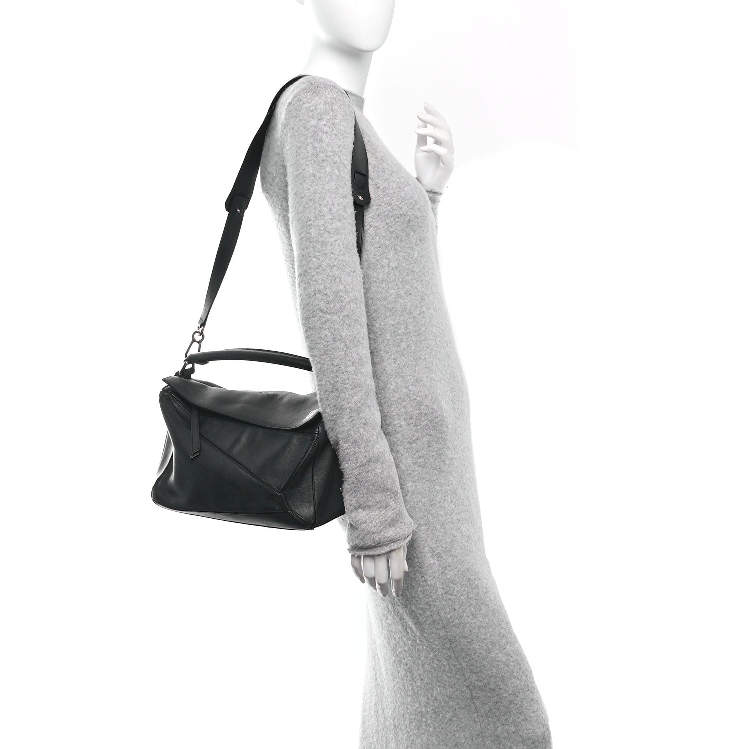 Loewe Calfskin Medium Puzzle Bag Black 2 of 10