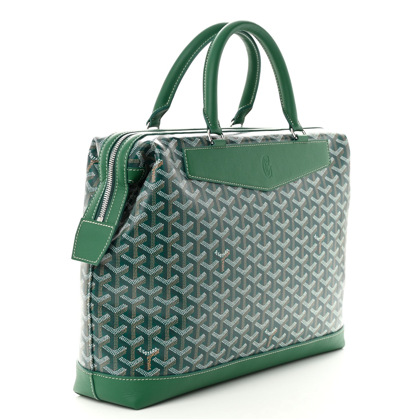 Goyardine Calfskin Cisalpin Document Case Green