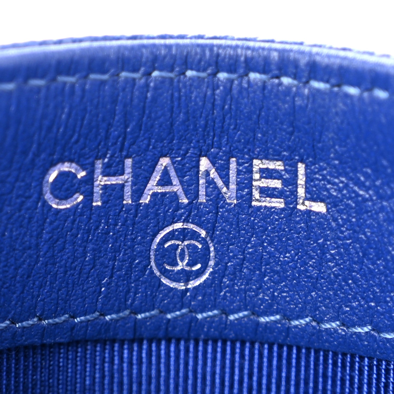 Chanel Caviar Quilted Card Holder Blue 6 of 10