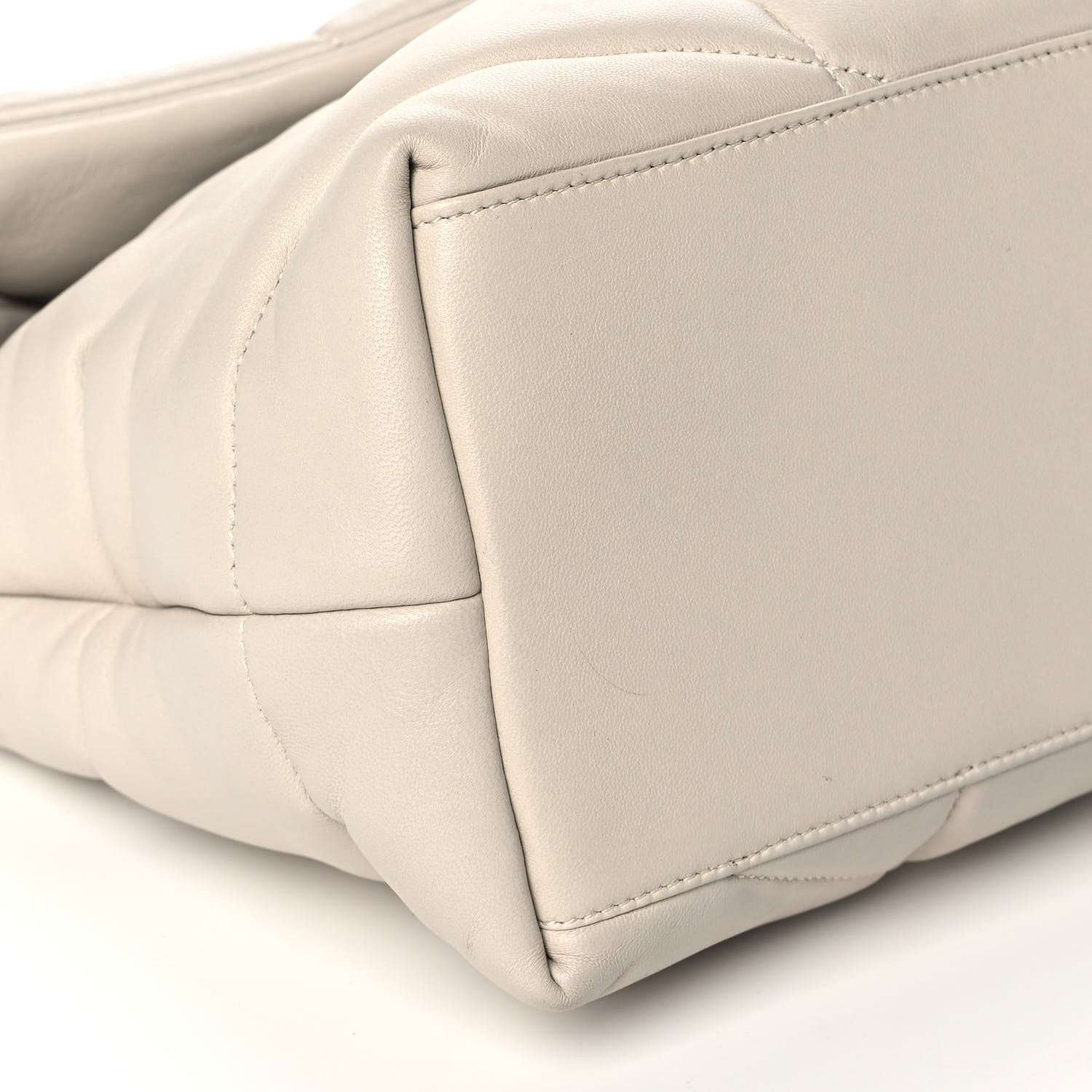Saint Laurent Lambskin Quilted Medium Loulou Puffer Monogram Chain Satchel Crema Soft 9 of 11