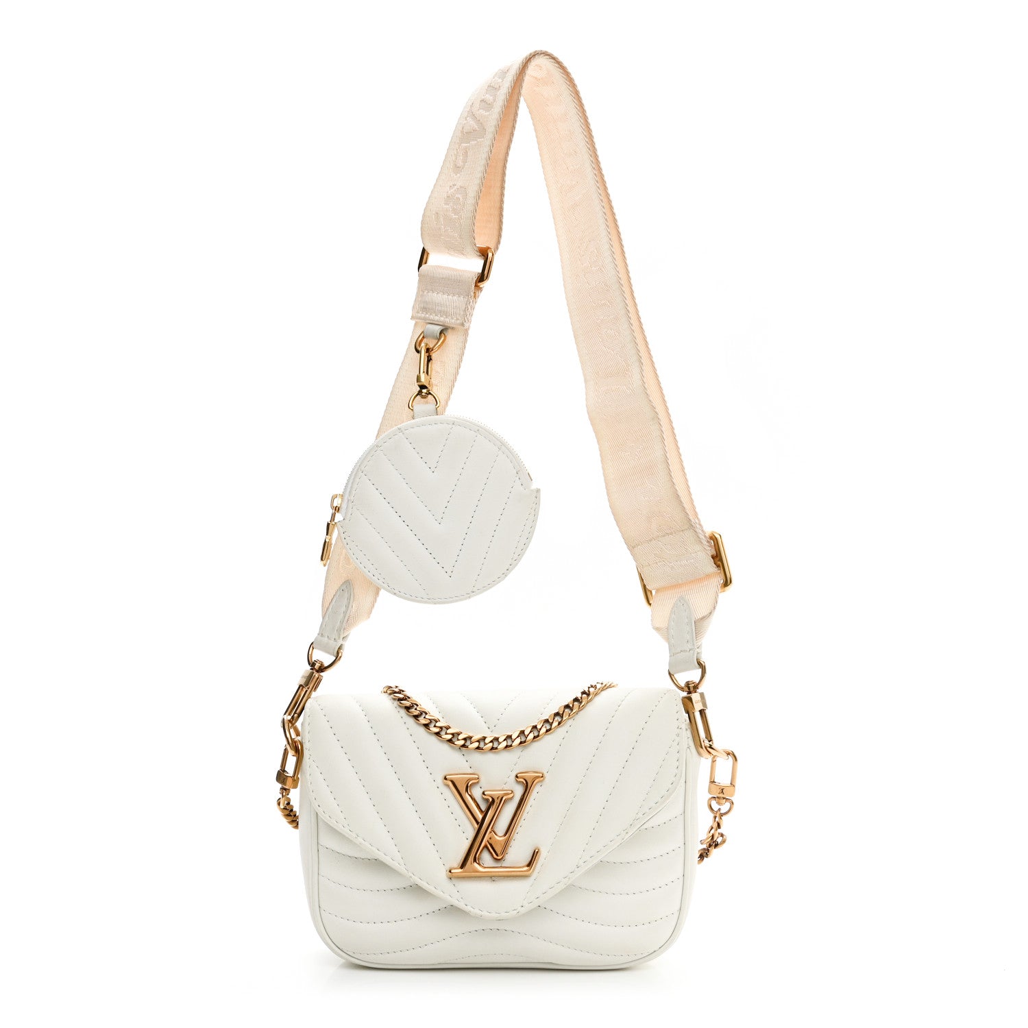 Louis Vuitton Calfskin New Wave Multi Pochette Snow 1 of 10