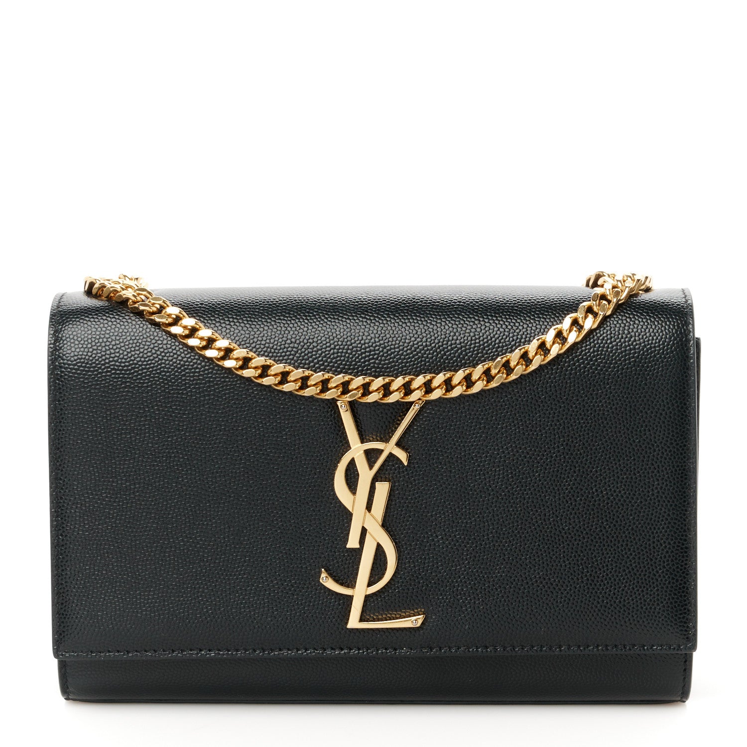Saint Laurent Grain De Poudre Small Monogram Kate Satchel Black 1 of 10