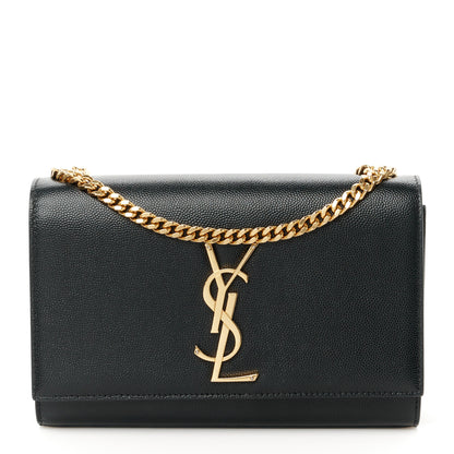 Saint Laurent Grain De Poudre Small Monogram Kate Satchel Black 1 of 10