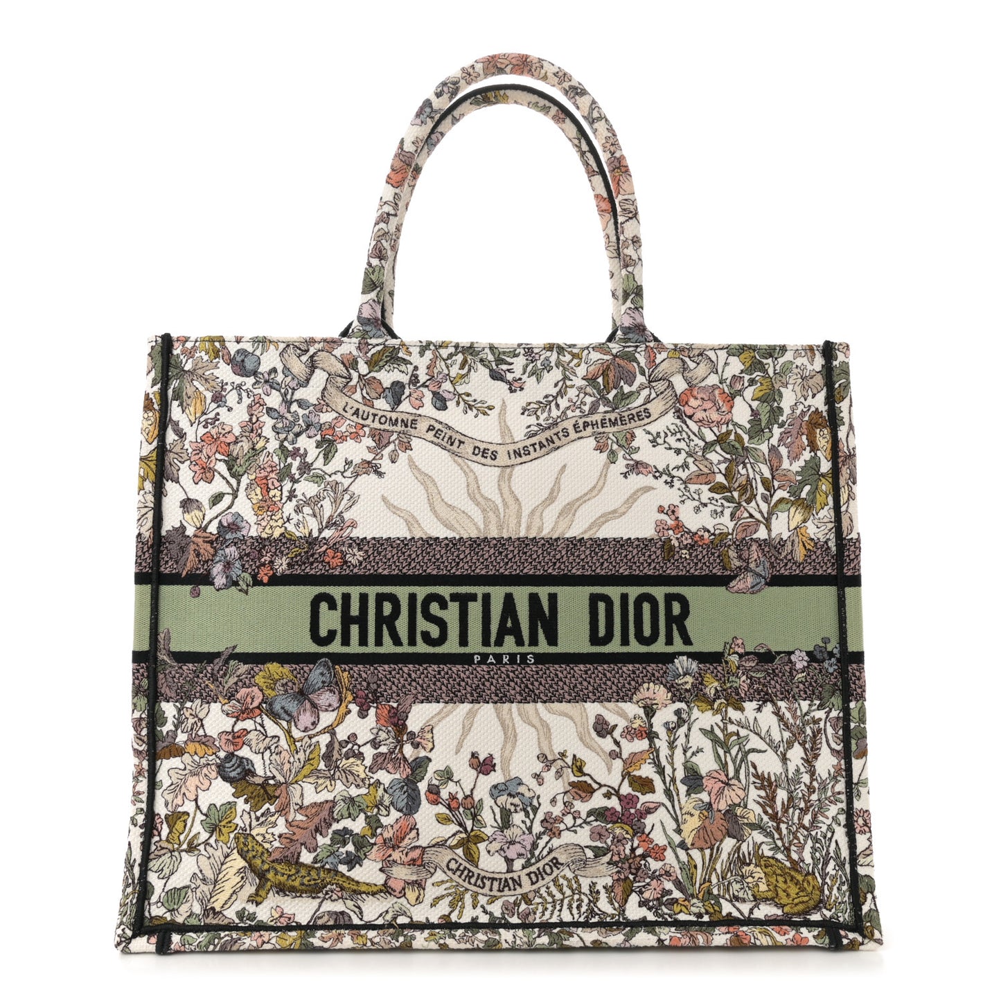 Canvas Embroidered Large 4 Saisons Hiver Soleil Book Tote Multicolor