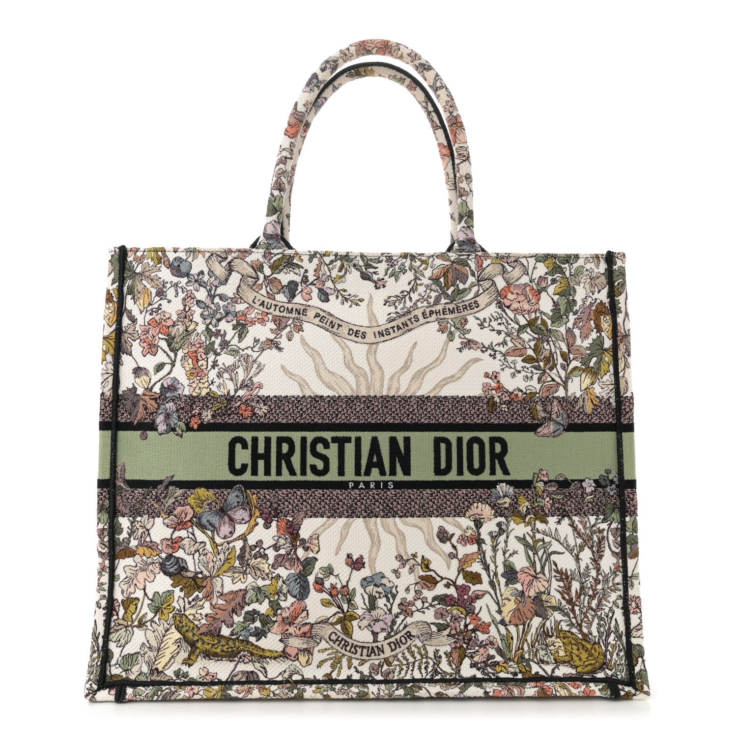 Christian Dior Canvas Embroidered Large 4 Saisons Hiver Soleil Book Tote Multicolor 1 of 10