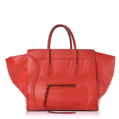 Celine Nappa Calfskin Medium Phantom Luggage Vermillion 1 of 28