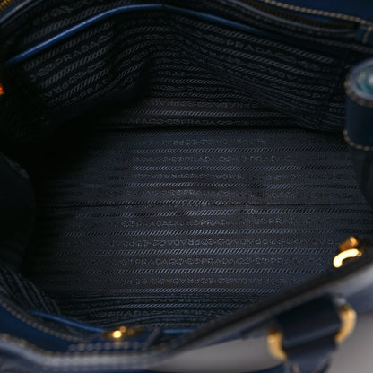 Prada Saffiano Lux Medium Bi-Color Tote Bluette Turchese 5 of 9