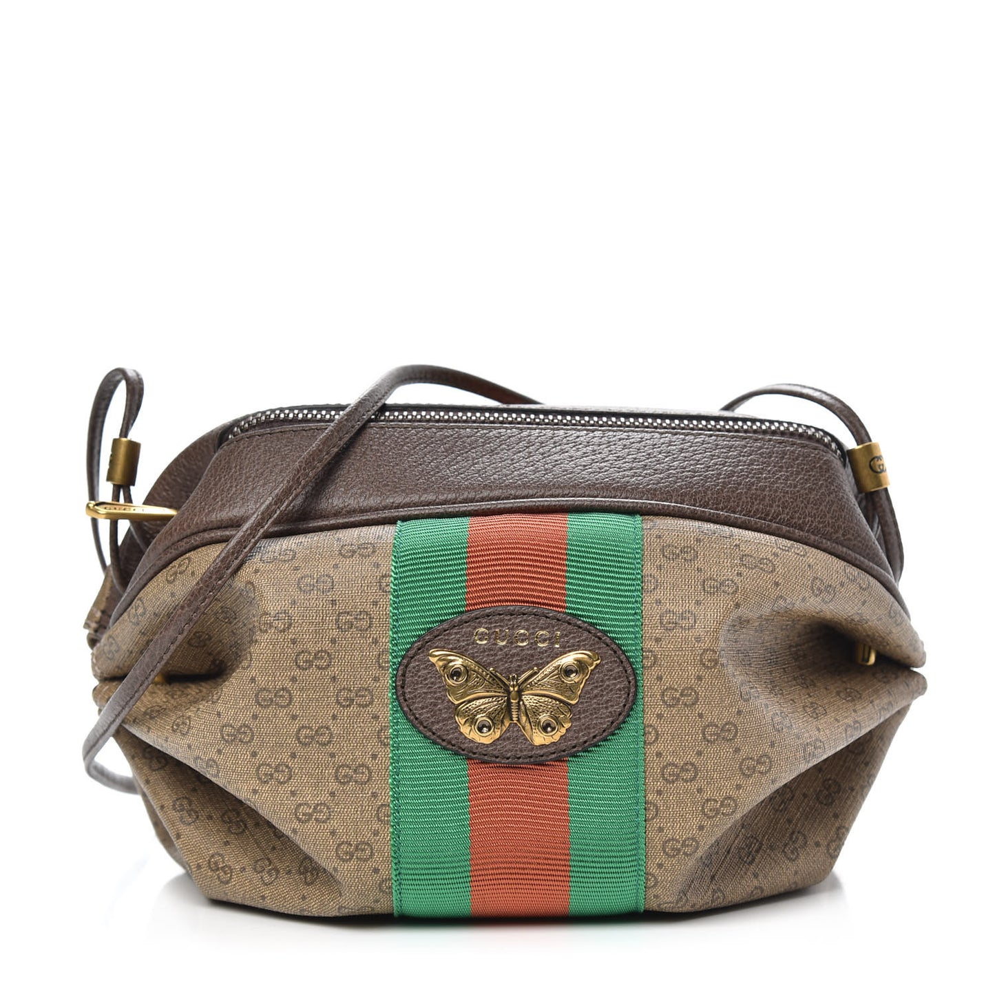 Mini Vintage GG Supreme Monogram Web Butterfly New Candy Crossbody Beige New Acero