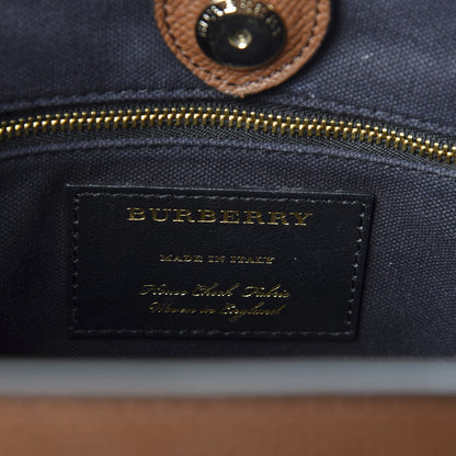 Burberry Grainy Calfskin House Check Medium Banner Tote Tan 7 of 10