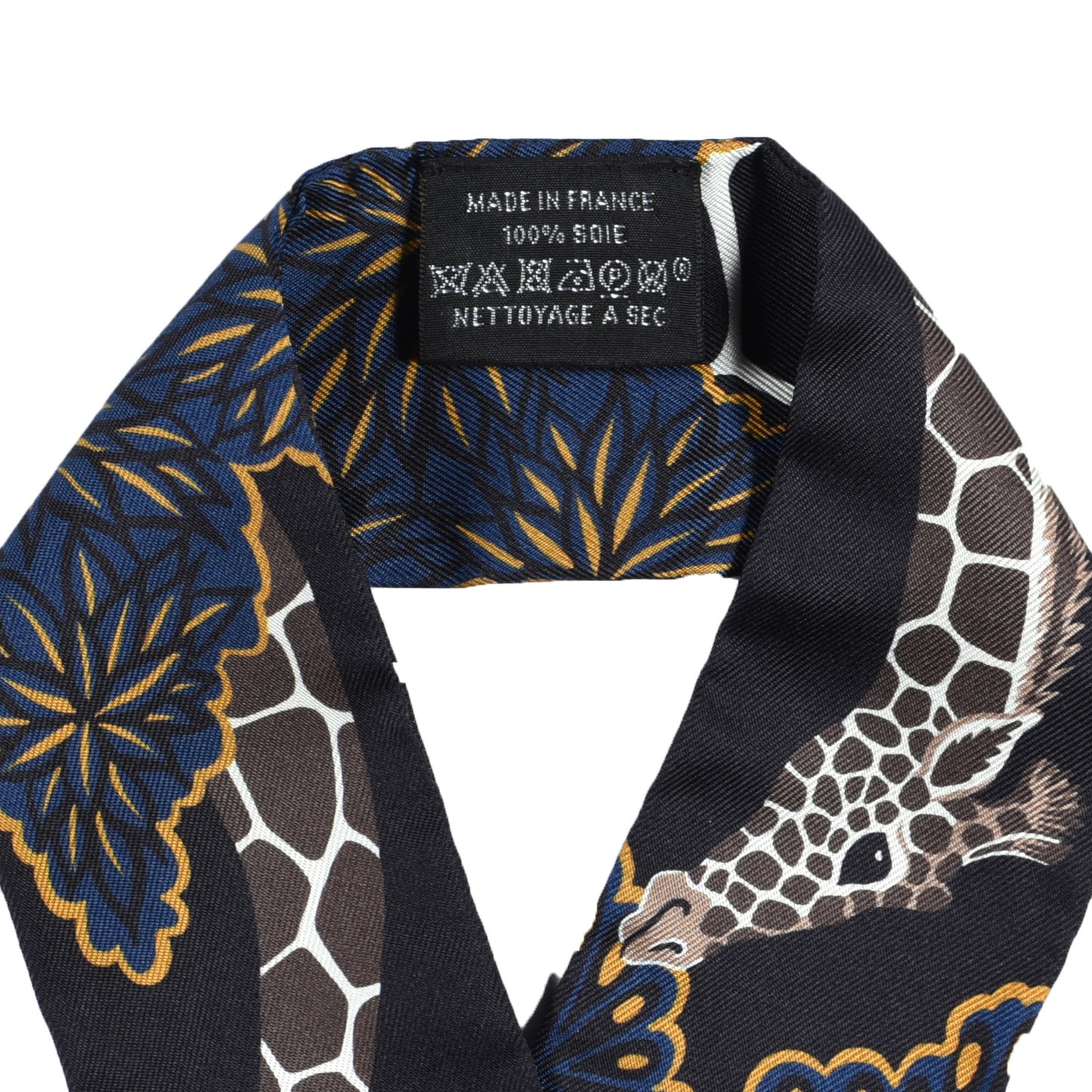 Silk Three Graces Twilly Black Gold Taupe