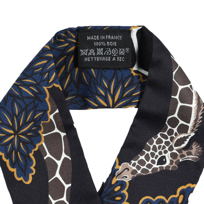 Hermes Silk Three Graces Twilly Black Gold Taupe 3 of 4
